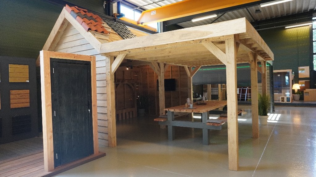 Eiken overkapping 600x600, Tuin en Terras, Overkappingen, Ophalen, Zo goed als nieuw, Overige typen