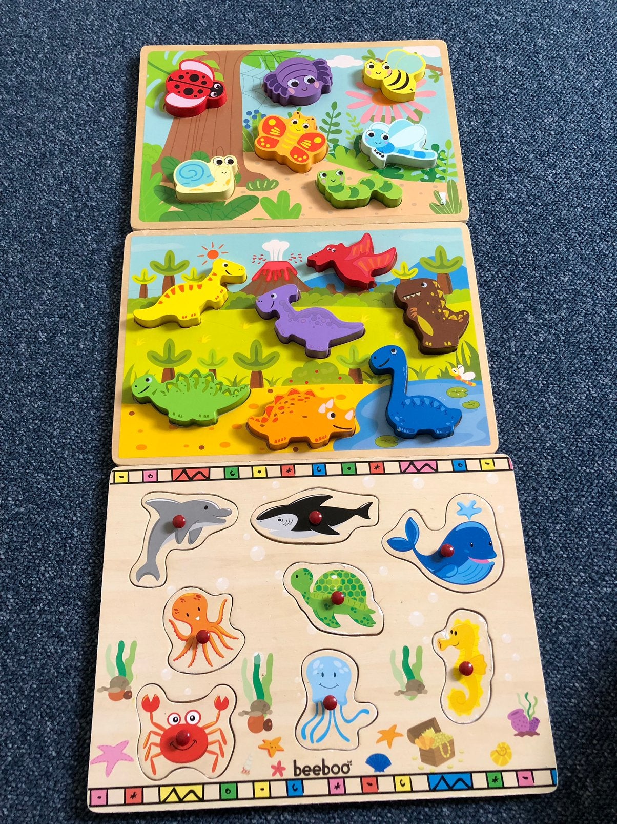 3 houten puzzels, Ophalen, Minder dan 10 stukjes, Gebruikt, 6 maanden tot 2 jaar