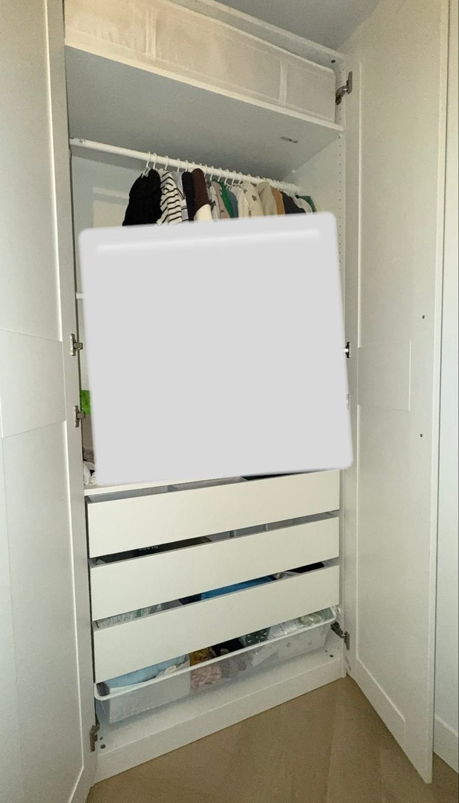 IKEA PAX Kast - Wit, reeds gedemonteerd, Ophalen, 200 cm of meer, 50 tot 100 cm, Zo goed als nieuw