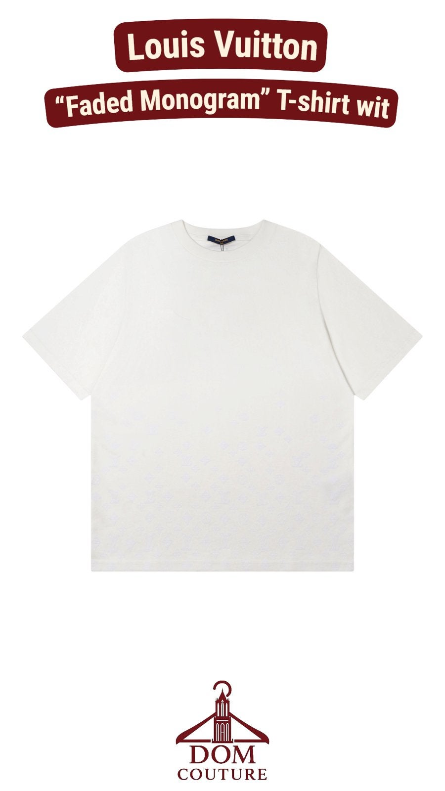 Louis Vuitton "Faded Monogram" T-shirt wit, Ophalen of Verzenden, Overige maten, Wit
