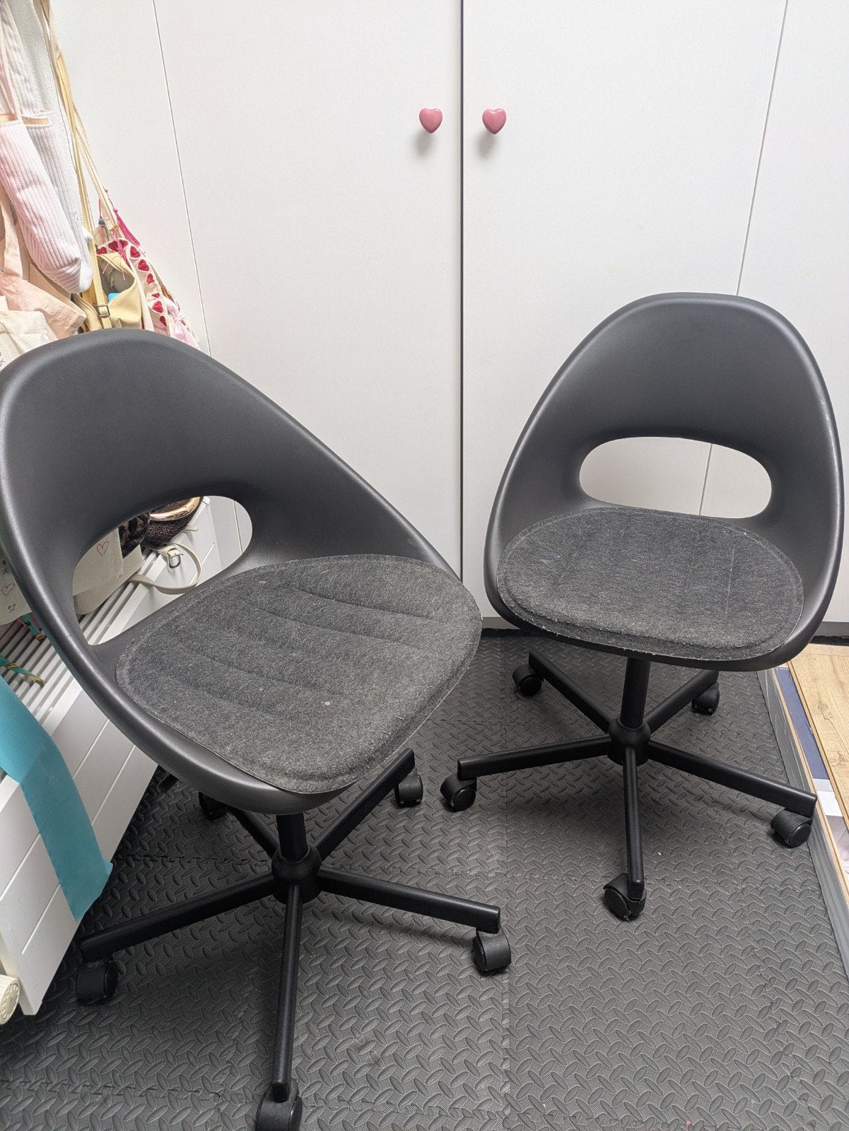 2x bureaustoel ikea, Ophalen, Gebruikt, Zwart