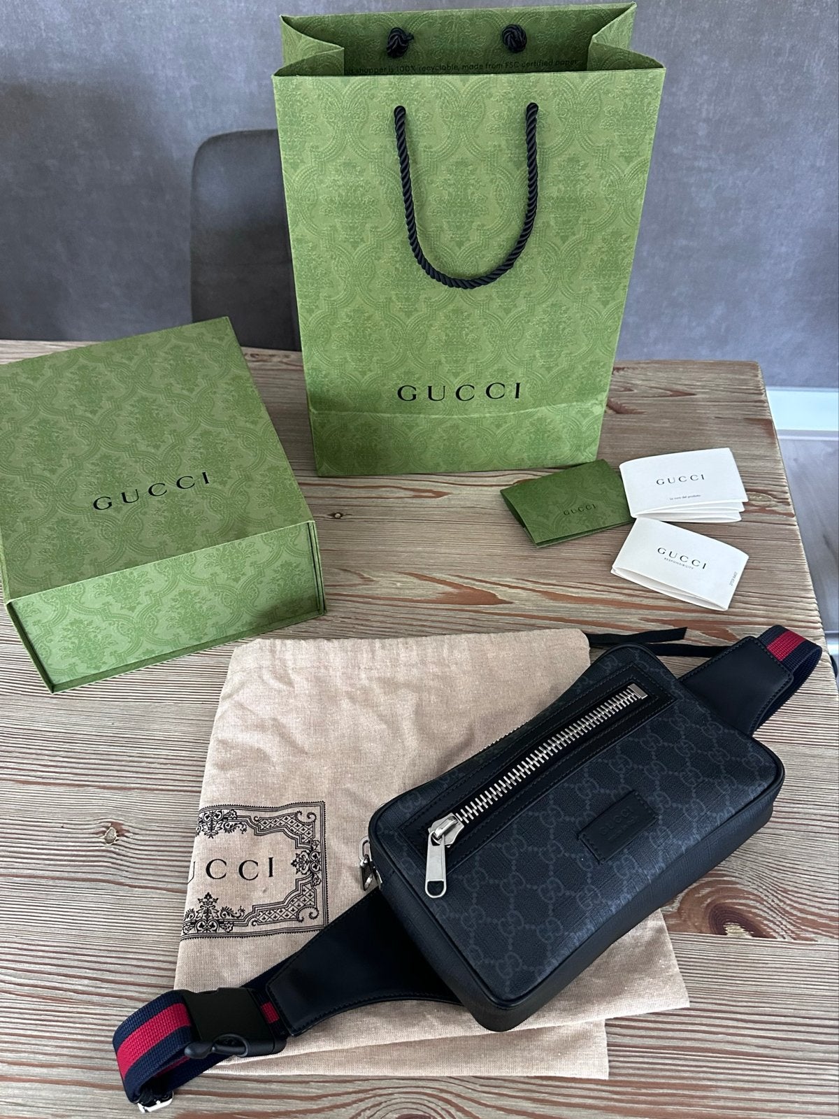 Gucci Belt Bag / Crossbody Tas - Zwart, Ophalen of Verzenden, Zo goed als nieuw, Zwart