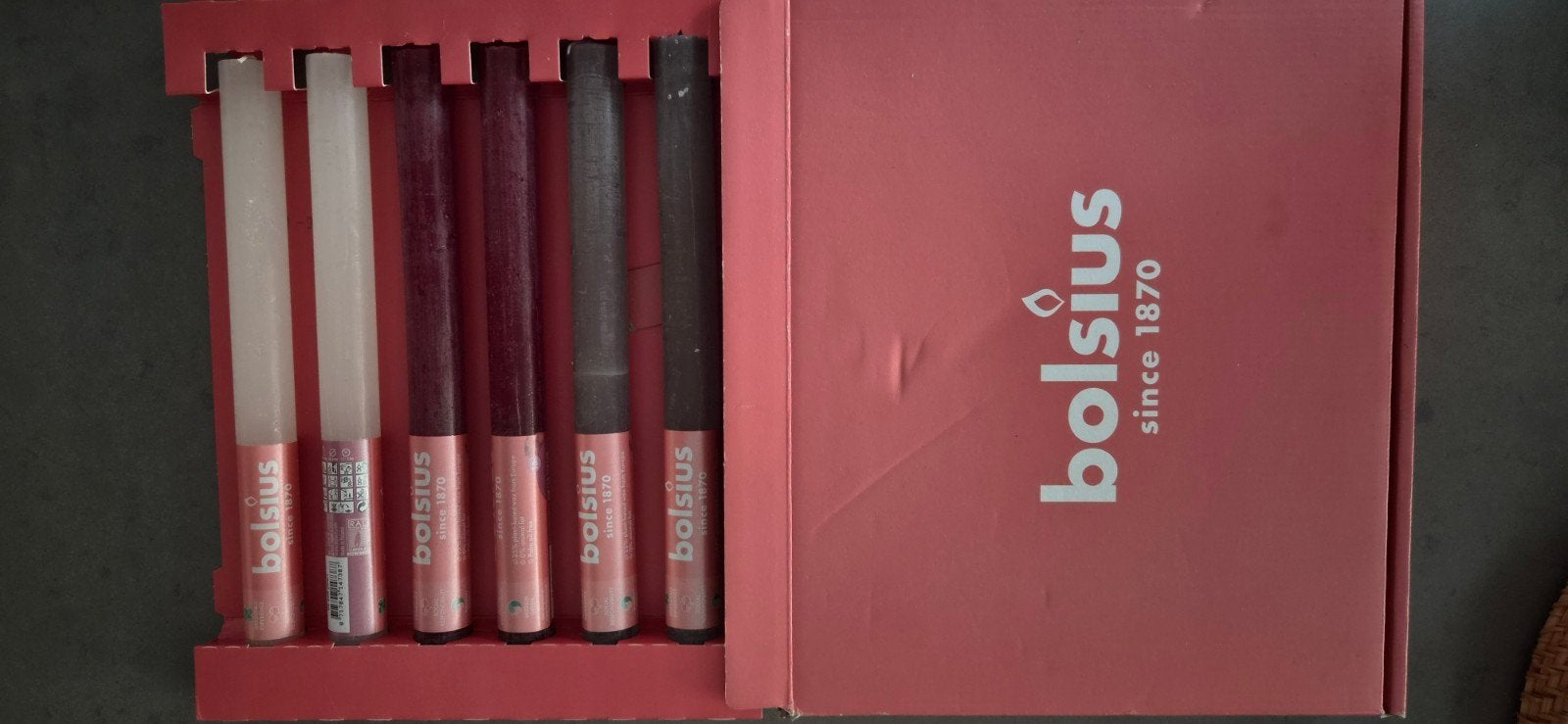 6 Bolsius kaarsen in 3 kleuren, Huis en Inrichting, Woonaccessoires | Kandelaars en Kaarsen, Ophalen of Verzenden, Nieuw