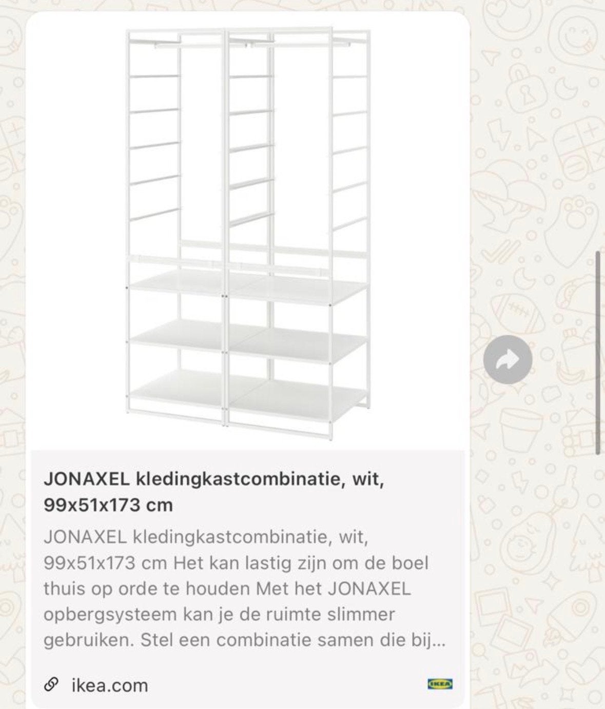 IKEA JONAXEL Kledingkastcombinatie - Nieuw in verpakking, Ophalen, Met plank(en), Nieuw, 50 tot 100 cm