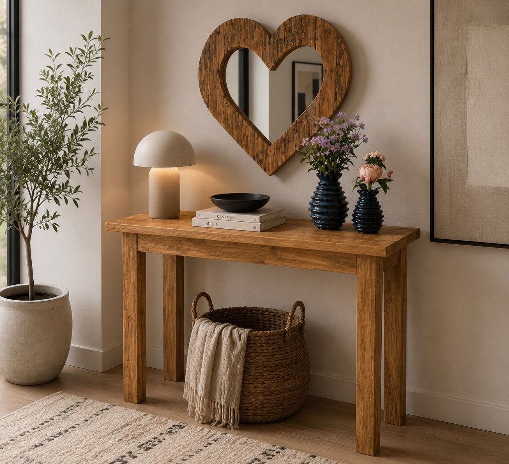 Sidetable - 110 x 48 cm - robuust teak - Gratis bezorgd