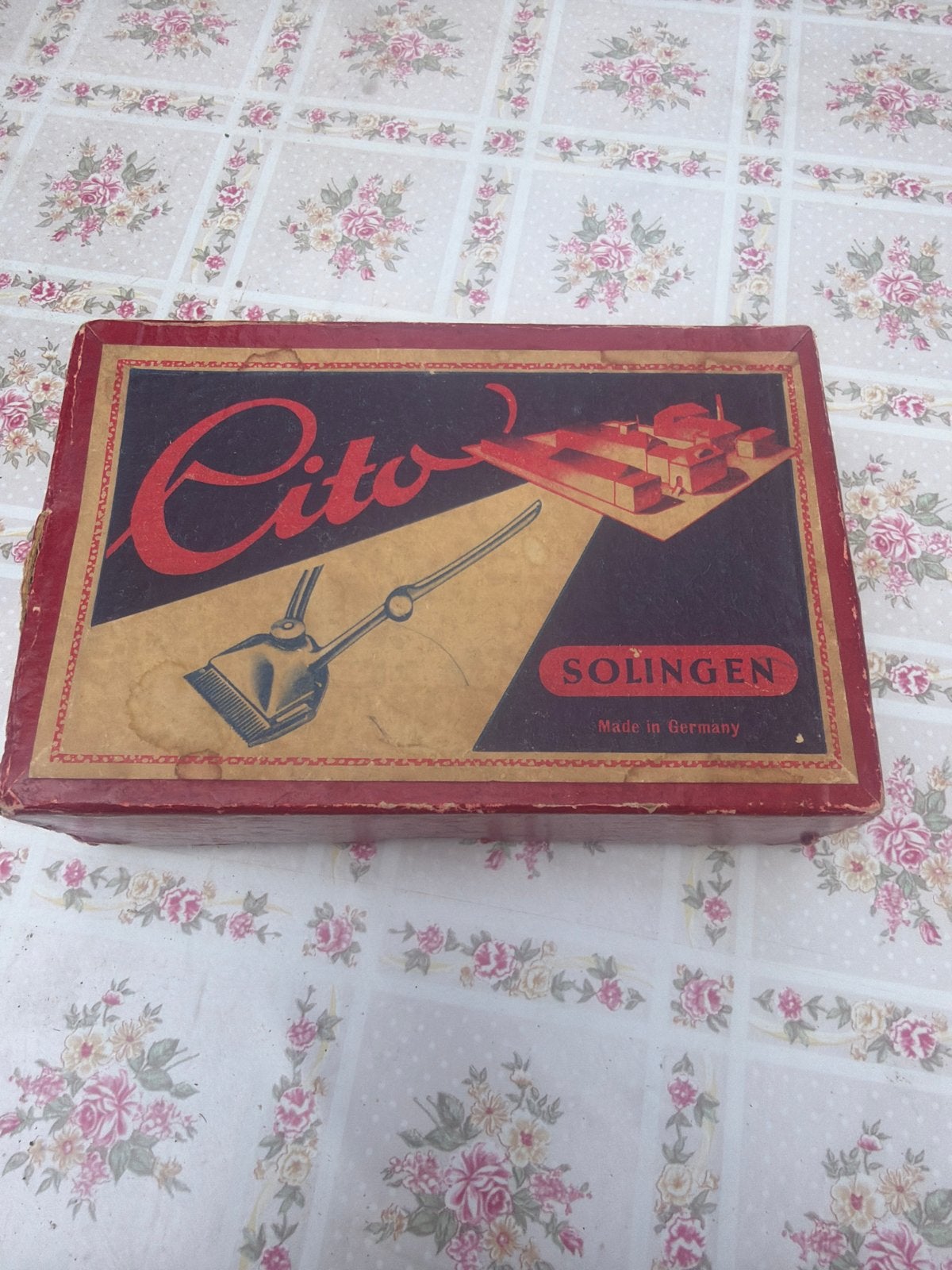 Vintage Cito Solingen handmatige tondeuse in doos, Antiek en Kunst, Ophalen of Verzenden