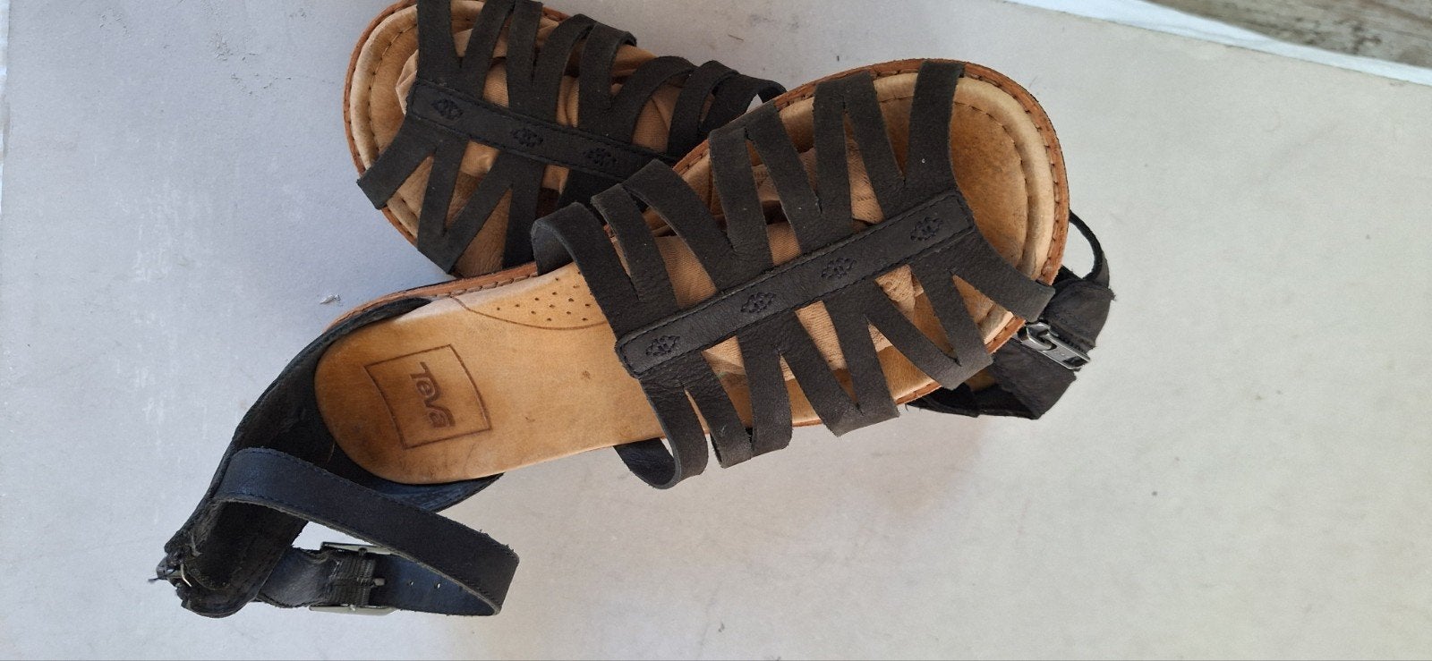 Super vlotte, Z.g.a.n  Teva sandalen maat 38, Zwart, Zo goed als nieuw, Teva, Sandalen of Muiltjes