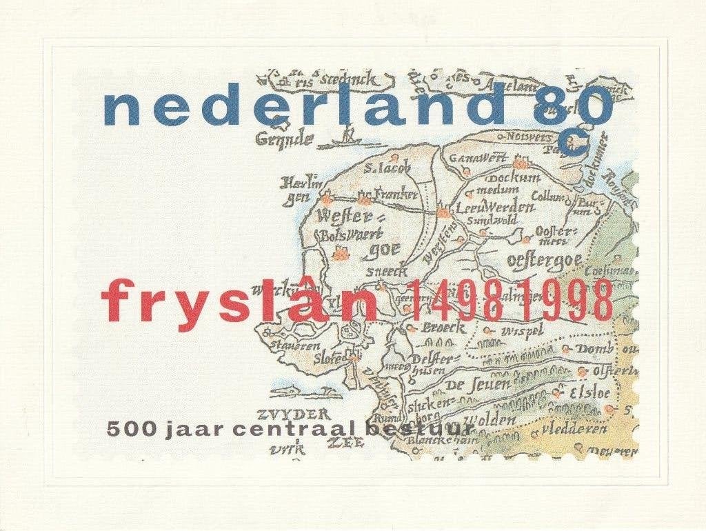 PRINT GROOT FORMAAT 500 JAAR FRYSLÂN NVPH NR 1767 (1998), Ophalen of Verzenden, Na 1940, Postfris