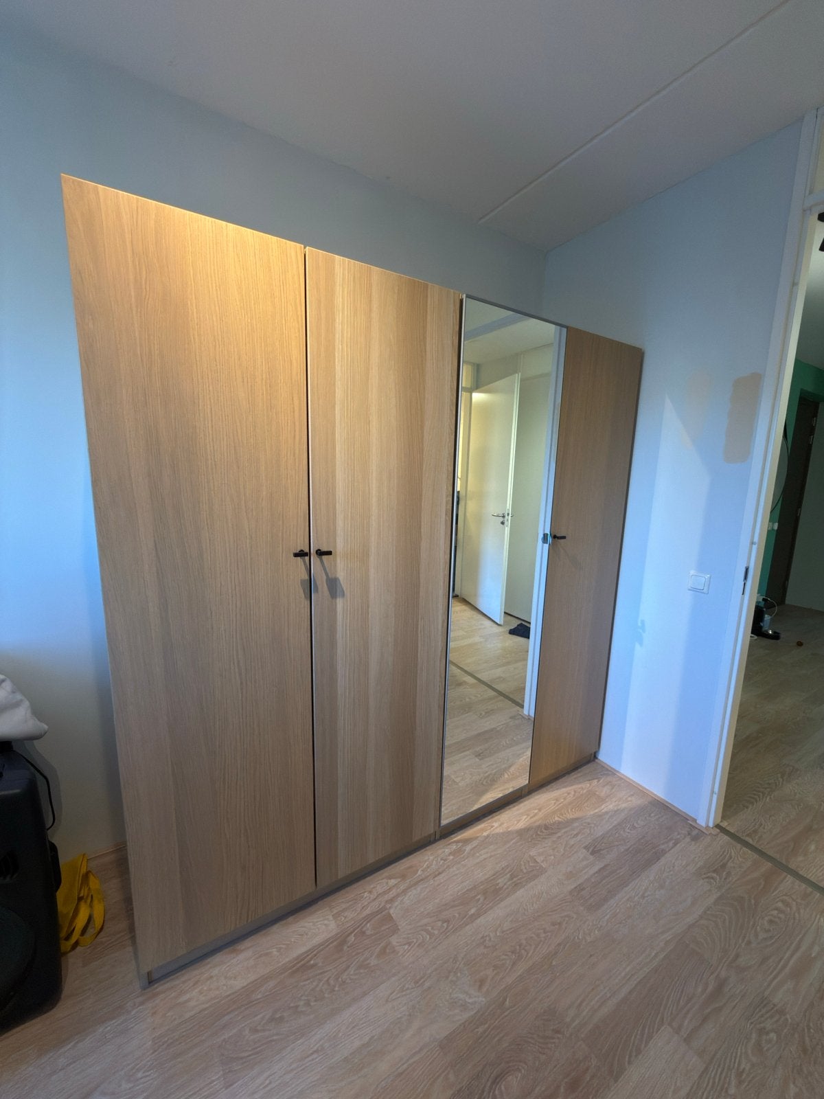 IKEA Pax kast met spiegeldeur en complete inrichting, Ophalen, Gebruikt, 200 cm of meer, Met lade(s)