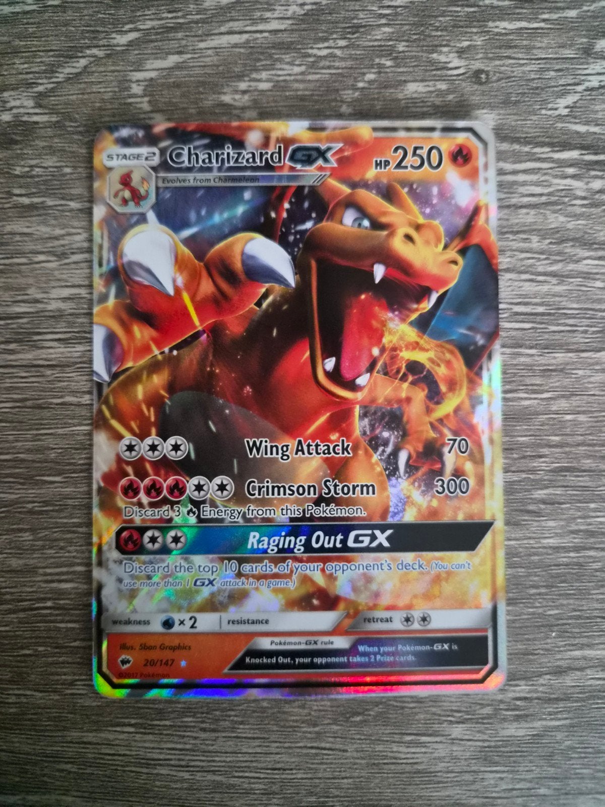 Charizard GX Burning Shadows, Verzenden, Zo goed als nieuw, Losse kaart, Foil