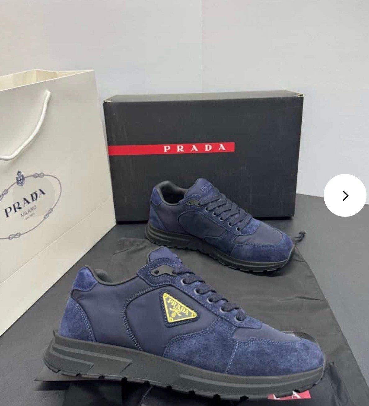 Prada Milano Sneakers - Donkerblauw, Ophalen of Verzenden, Nieuw, Blauw, Sneakers of Gympen