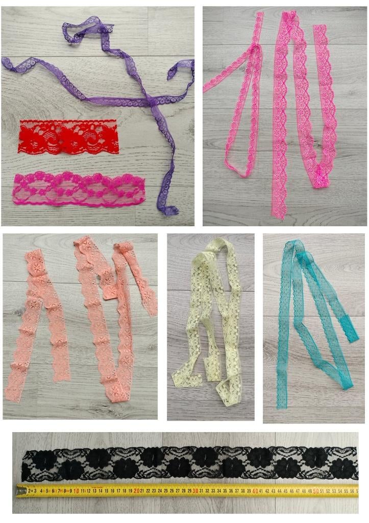 Diverse kleuren en lengtes kant band, Hobby en Vrije tijd, Naaien en Fournituren, Verzenden, Zo goed als nieuw, Kant