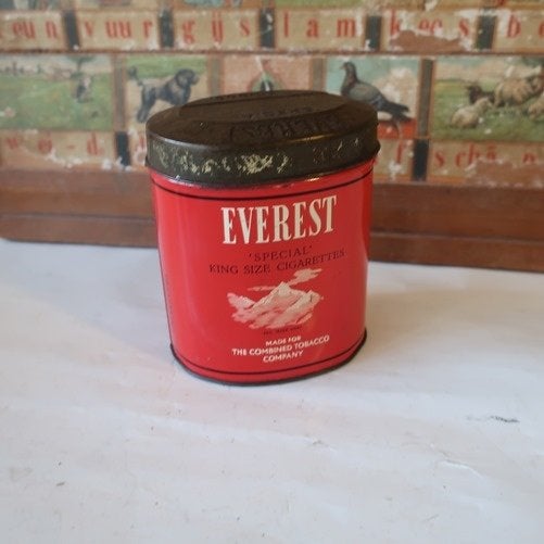 Everest sigaretten blik origineel ovaal rood Special, Antiek en Kunst, Ophalen of Verzenden