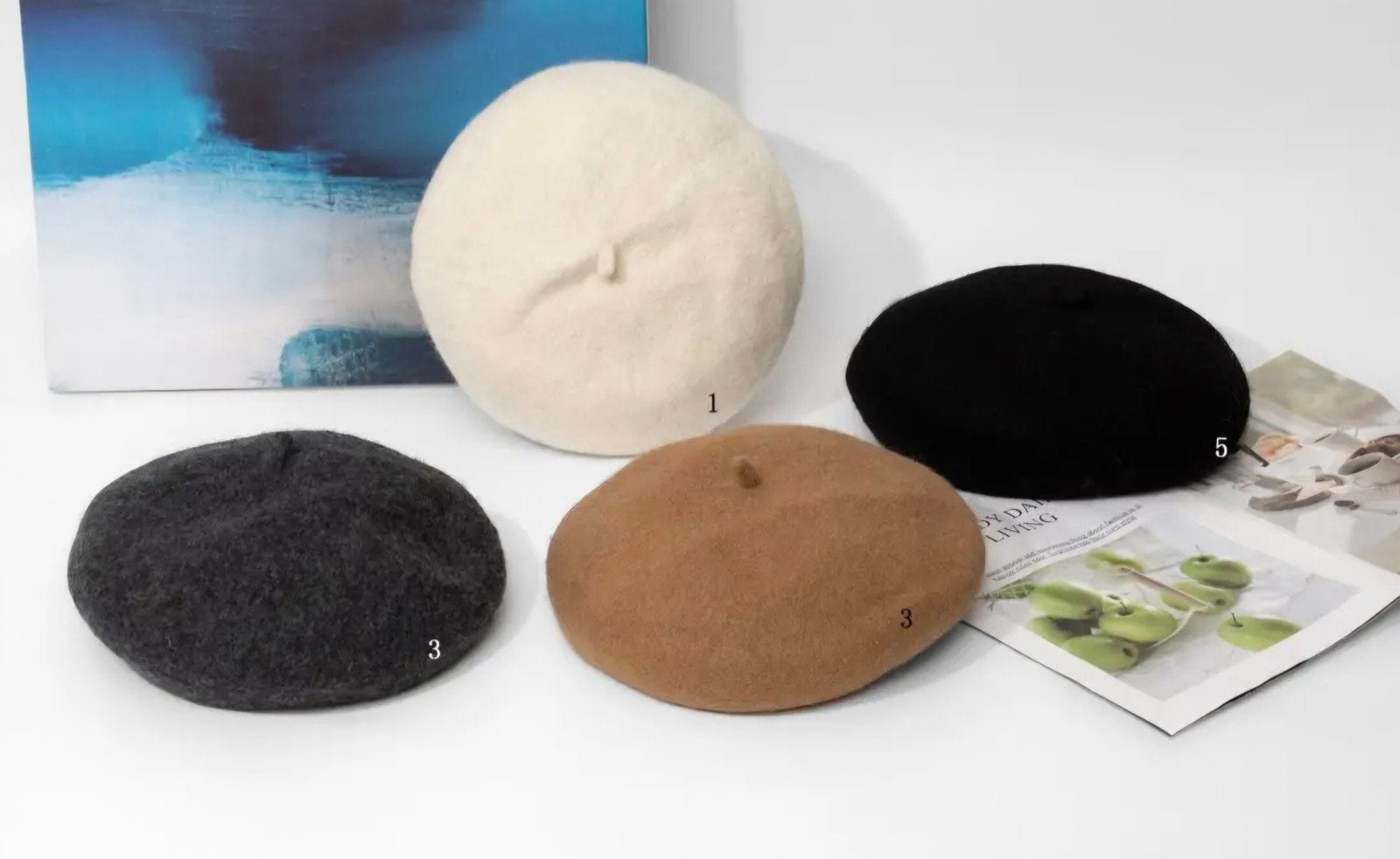 baret muts in franse stijl 4 kleuren bruin wit grijs zwart, Nieuw, Ophalen of Verzenden, MHMOUTLET, Mijpehoesstee@gmail.com