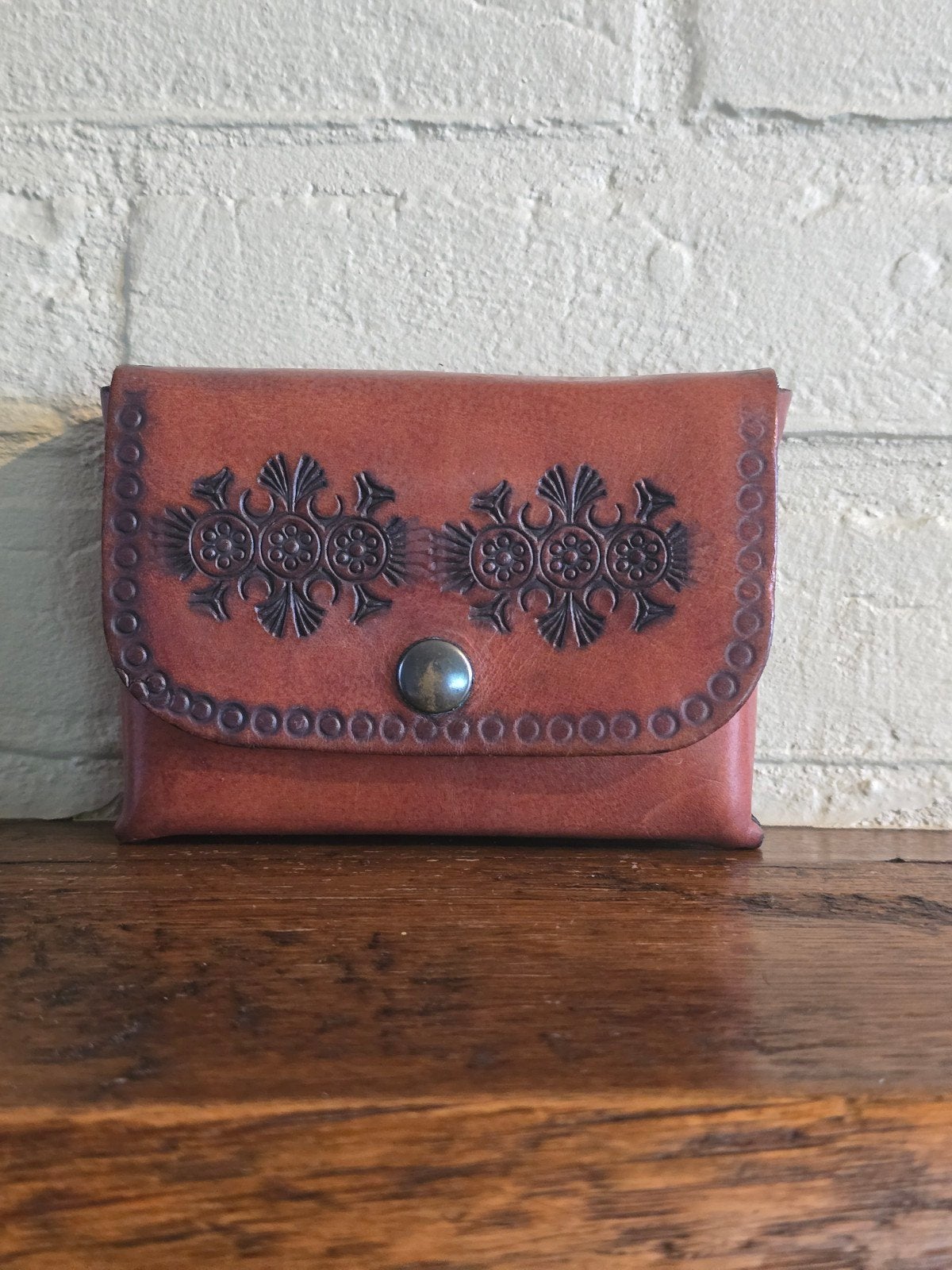 Vintage 70s leren riemtasje / heuptasje, Antiek en Kunst, Ophalen of Verzenden