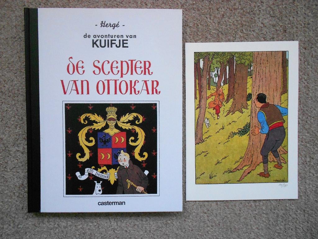 Kuifje - De Scepter van Ottokar - hardc +ex-libris 14 van 20, Eén stripboek, Nieuw, Ophalen of Verzenden, Hergé