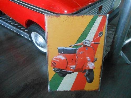 Vespa sprint  30x20cm metaal bordje voor 10 euro., Ophalen of Verzenden, Zo goed als nieuw, Reclamebord