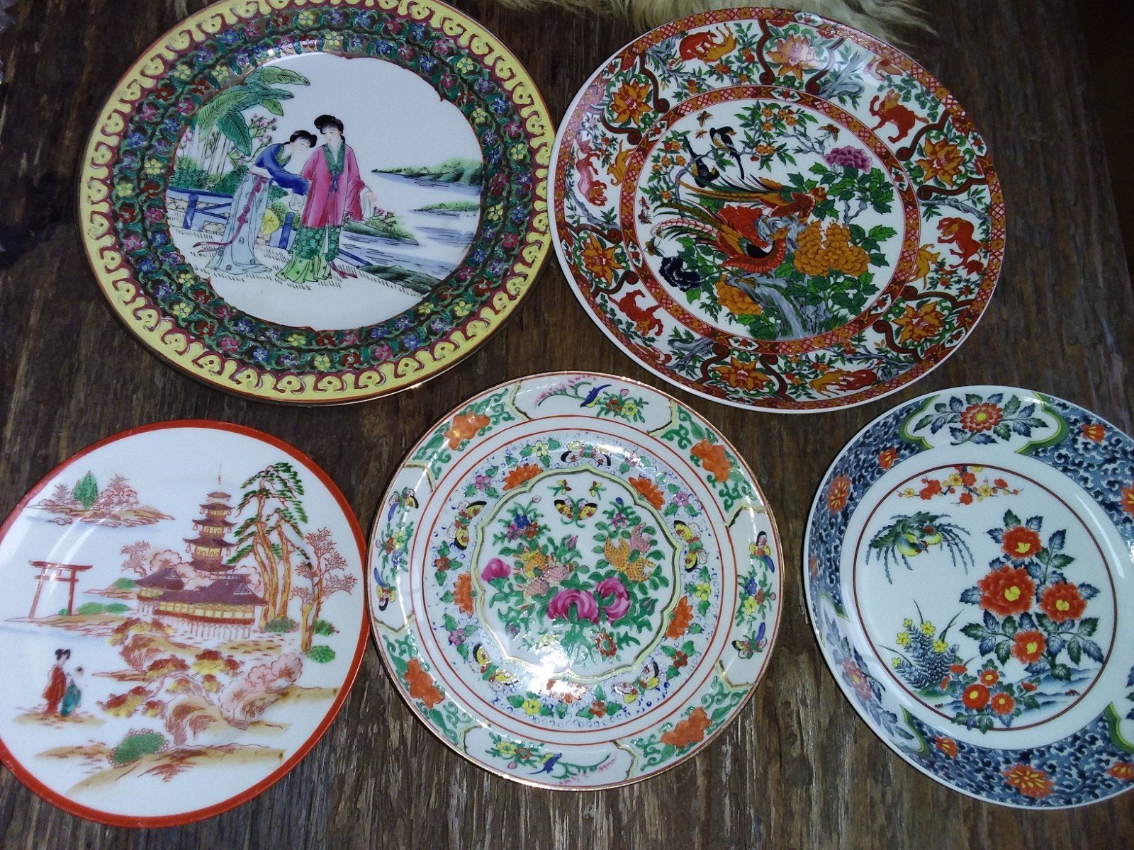Set van 5 decoratieve Chinese borden, Ophalen of Verzenden