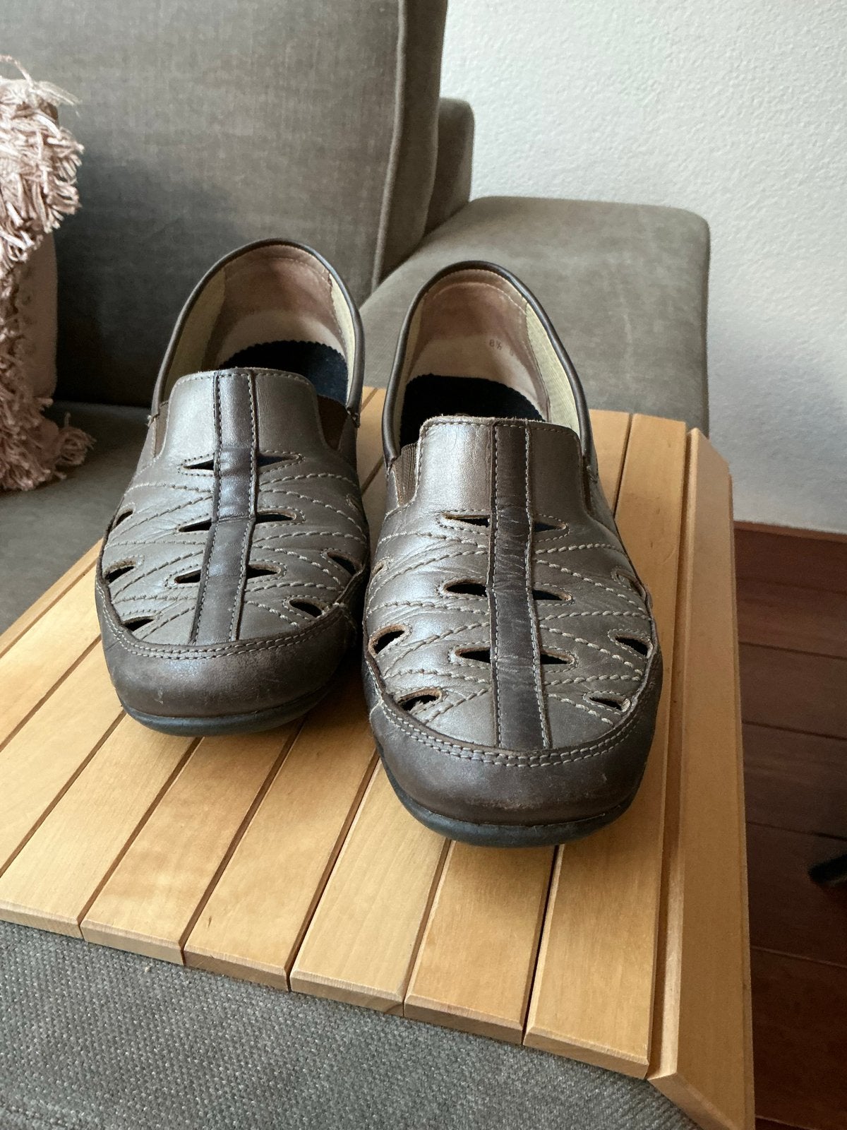 Durea Instap schoenen Bruin/metallic, maat 42 2/3, Kleding | Dames, Schoenen, Gedragen, Instappers, Bruin, Ophalen of Verzenden