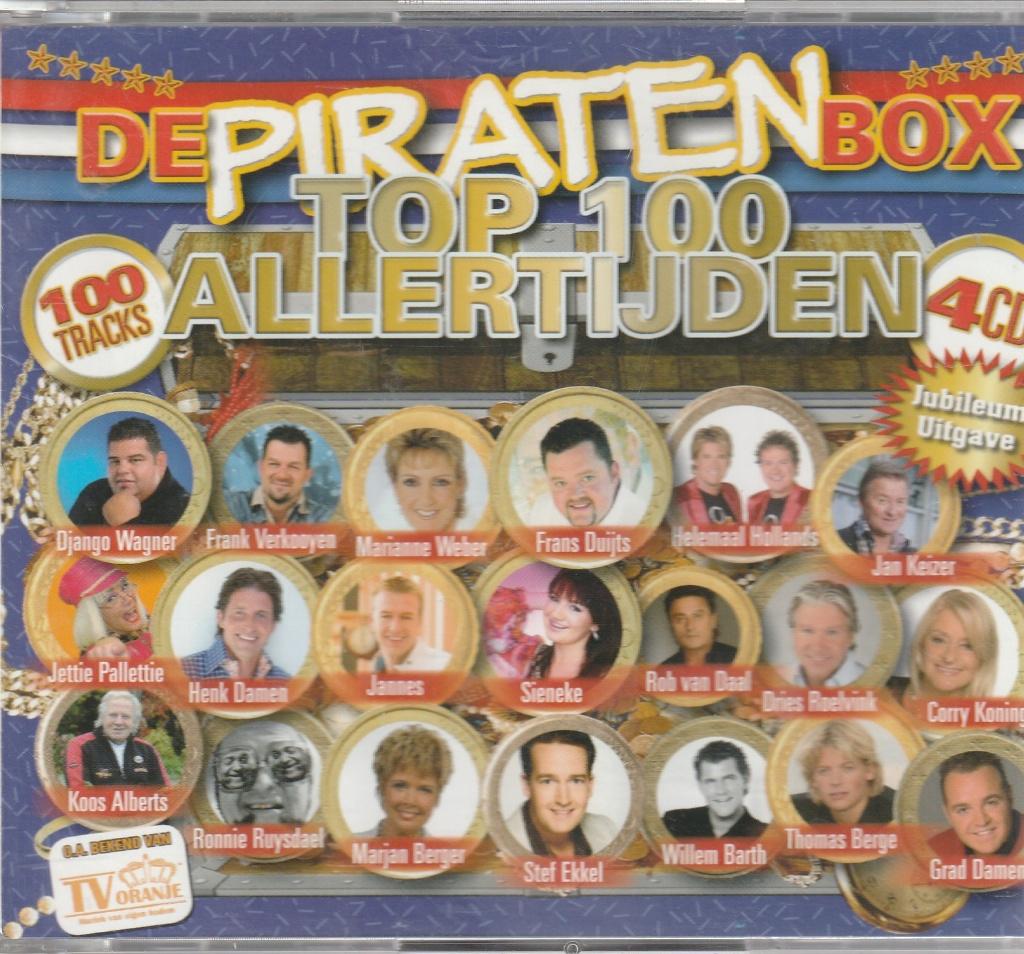 De Piraten TOP 100  Allertijden Jubileum uitgave ( 4cd box ), Verzenden, Zo goed als nieuw, Levenslied of Smartlap