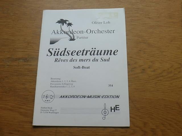 Südseeträume - voor accordeon orkest, Gebruikt, Accordeon, Ophalen of Verzenden, Artiest of Componist