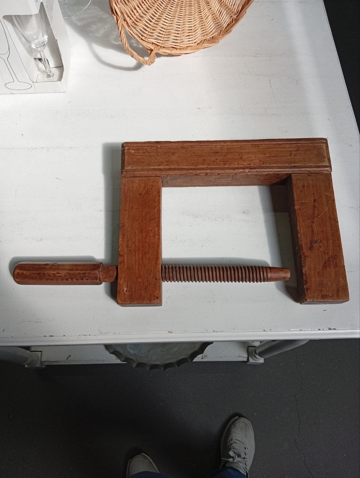 Antieke houten lijmklem, Ophalen of Verzenden