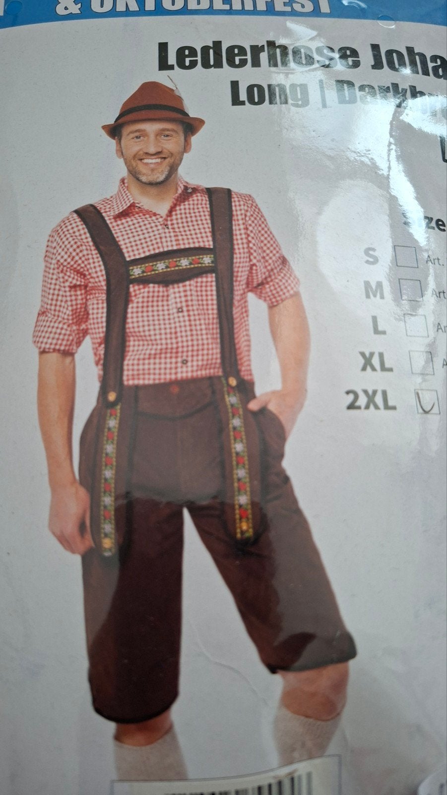 Oktoberfest Lederhose Kostuum met Hoed en Sokken, Nieuw, Overige maten, Ophalen of Verzenden, Overige thema's