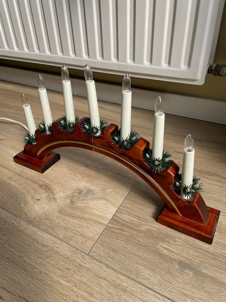 Kaarsenbrug met 7 lampjes, Diversen, Kerst, Ophalen of Verzenden, Gebruikt