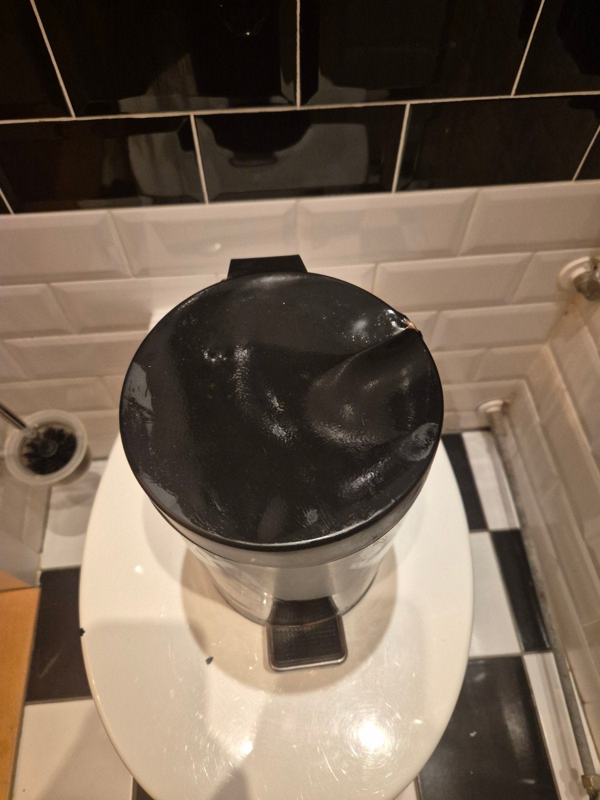 Zwart pedaalemmer met deukje, Gebruikt, Overige typen, Rond, Ophalen of Verzenden