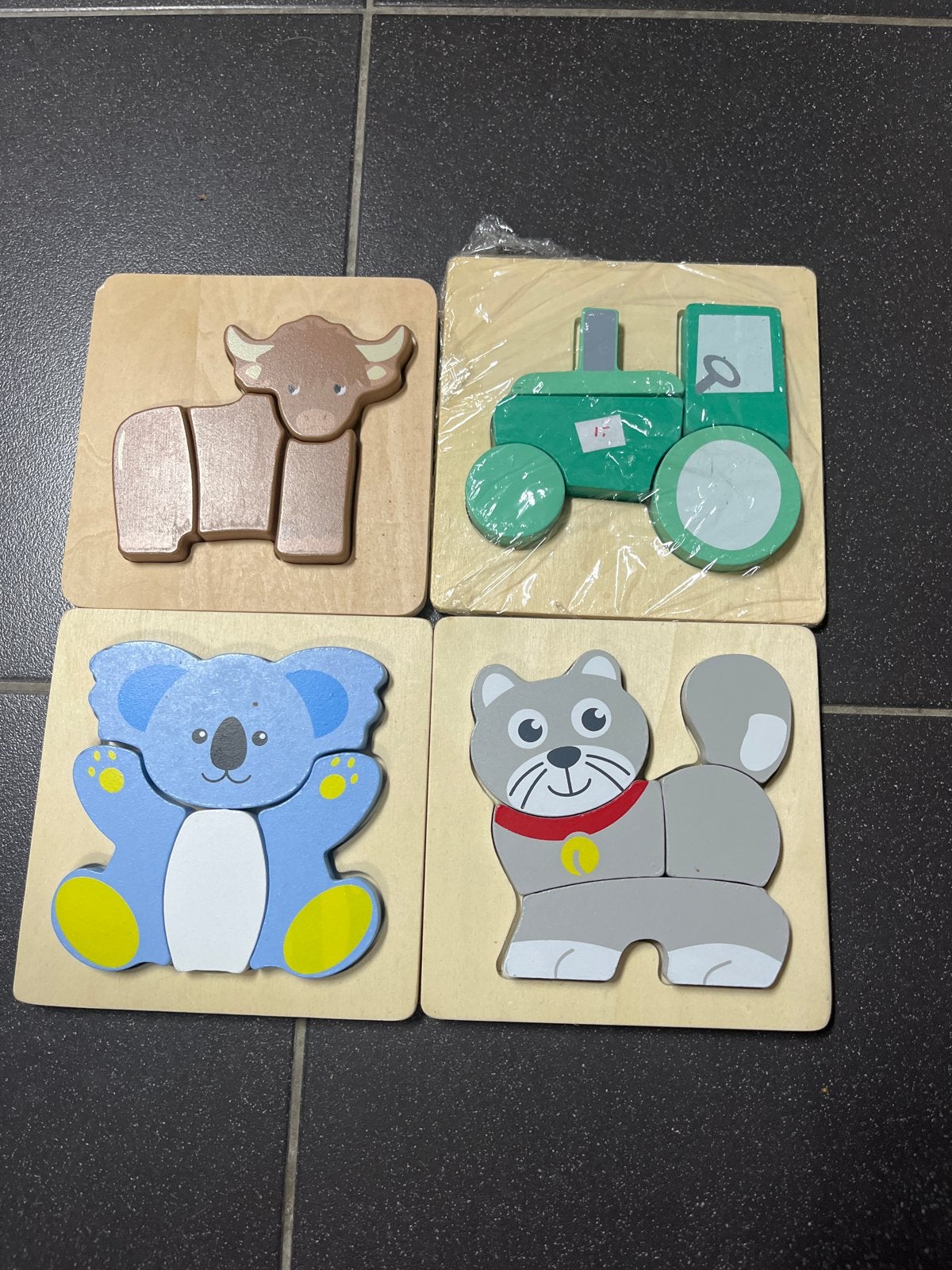 4x Houten Puzzels, Ophalen, 2 tot 4 jaar, Zo goed als nieuw, Van hout