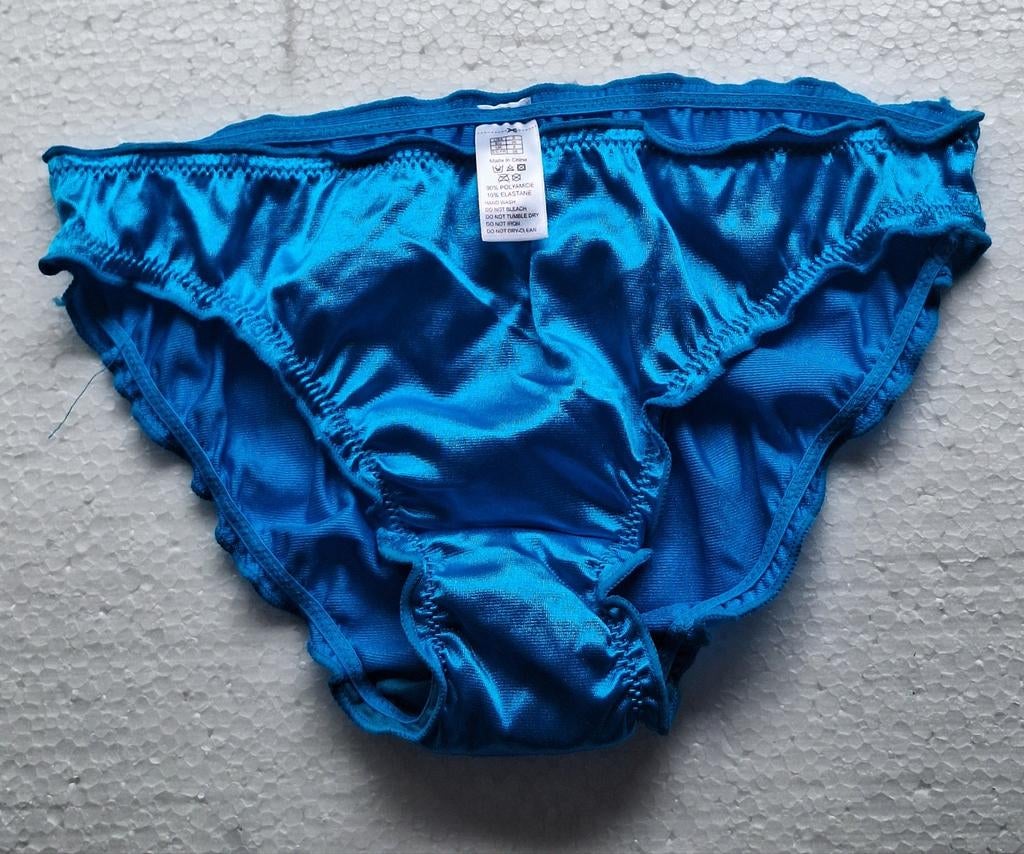 Nieuw blauw satijnen slipje maat 36 (S), Verzenden, Blauw