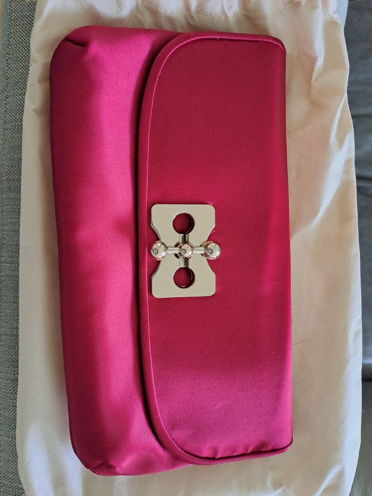 Menbur clutch fuchsia roze, Ophalen of Verzenden, Zo goed als nieuw, Roze, Avondtasje
