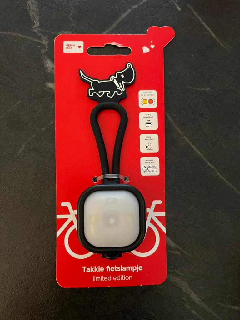 Limited Edition! Takkie fietslampje - Hema - Takkie, Verlichtingsset, Nieuw, Ophalen of Verzenden, Oplaadbaar