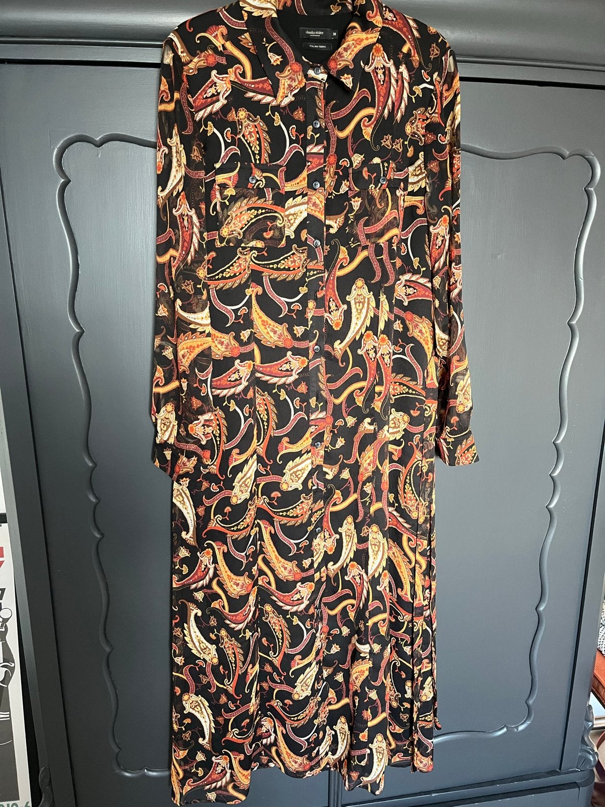 Claudia Sträter jurk met paisley print - Maat 38, Maat 38/40 (M), Zwart, Ophalen of Verzenden, Zo goed als nieuw