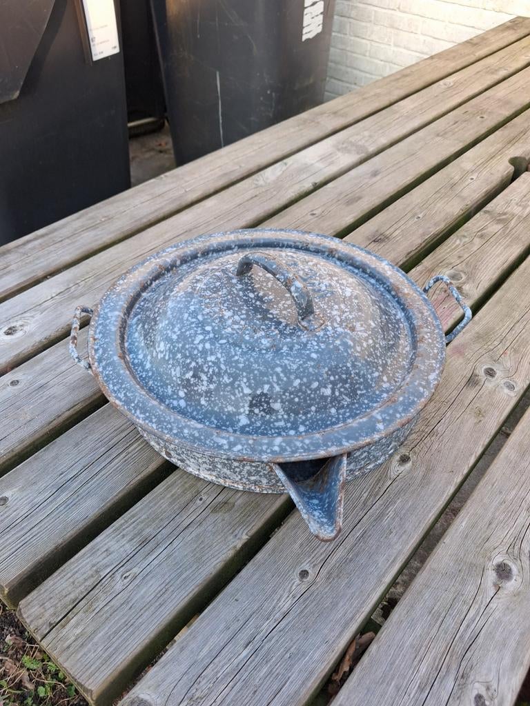 Emaille wolkjes pan, Ophalen, Gebruikt, Overige materialen, Koekenpan of Braadpan
