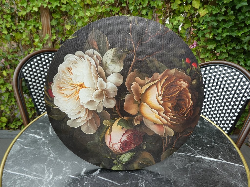 Canvas schilderij rond, Ophalen of Verzenden, Zo goed als nieuw, Minder dan 50 cm, Schilderij