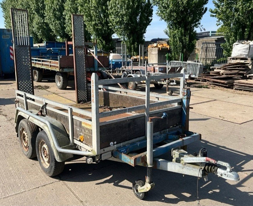 Sterke aanhangwagen machinetransporter Dubbelas, Ophalen, Gebruikt