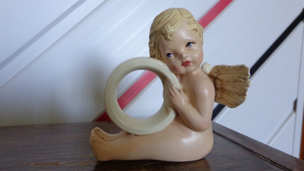 Vintage beeldje Engel merk Scioto (?), Verzamelen, Beelden en Beeldjes, Ophalen, Gebruikt, Religie