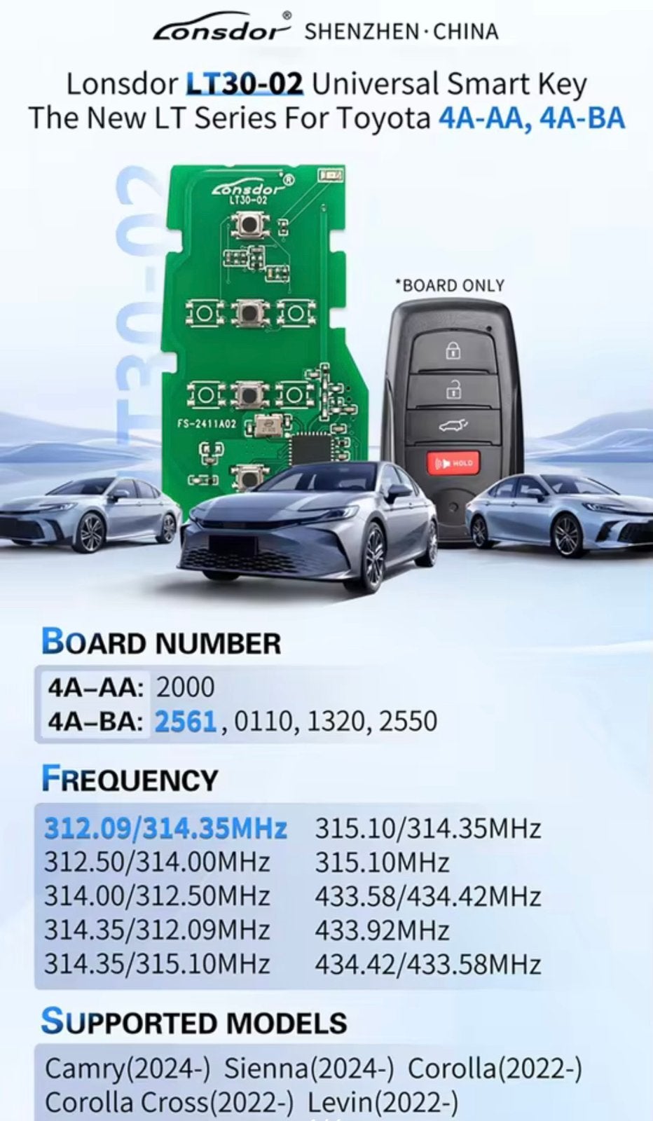 Lonsdor LT30-02 Toyota Key Board new board only, Ophalen of Verzenden