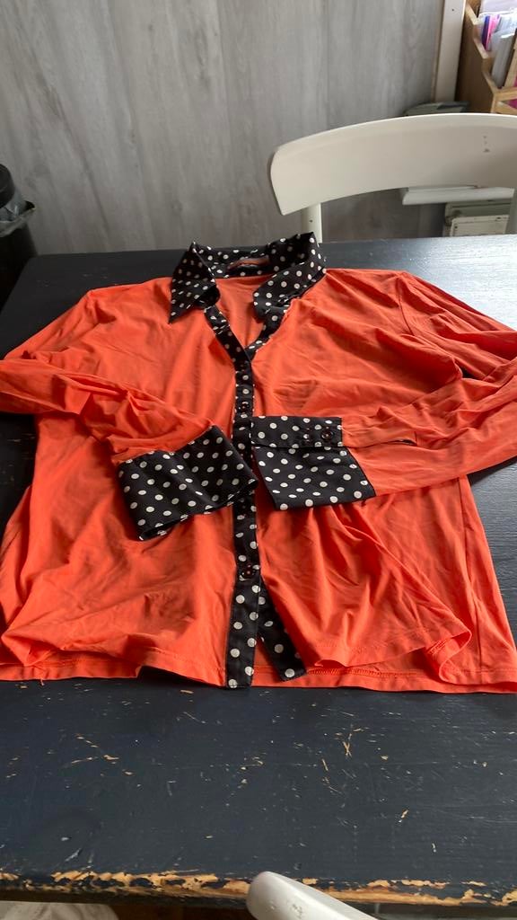 Marccain blouse maat 44/46 oranje hoofdkleur, Ophalen of Verzenden, Zo goed als nieuw, Maat 42/44 (L), Oranje