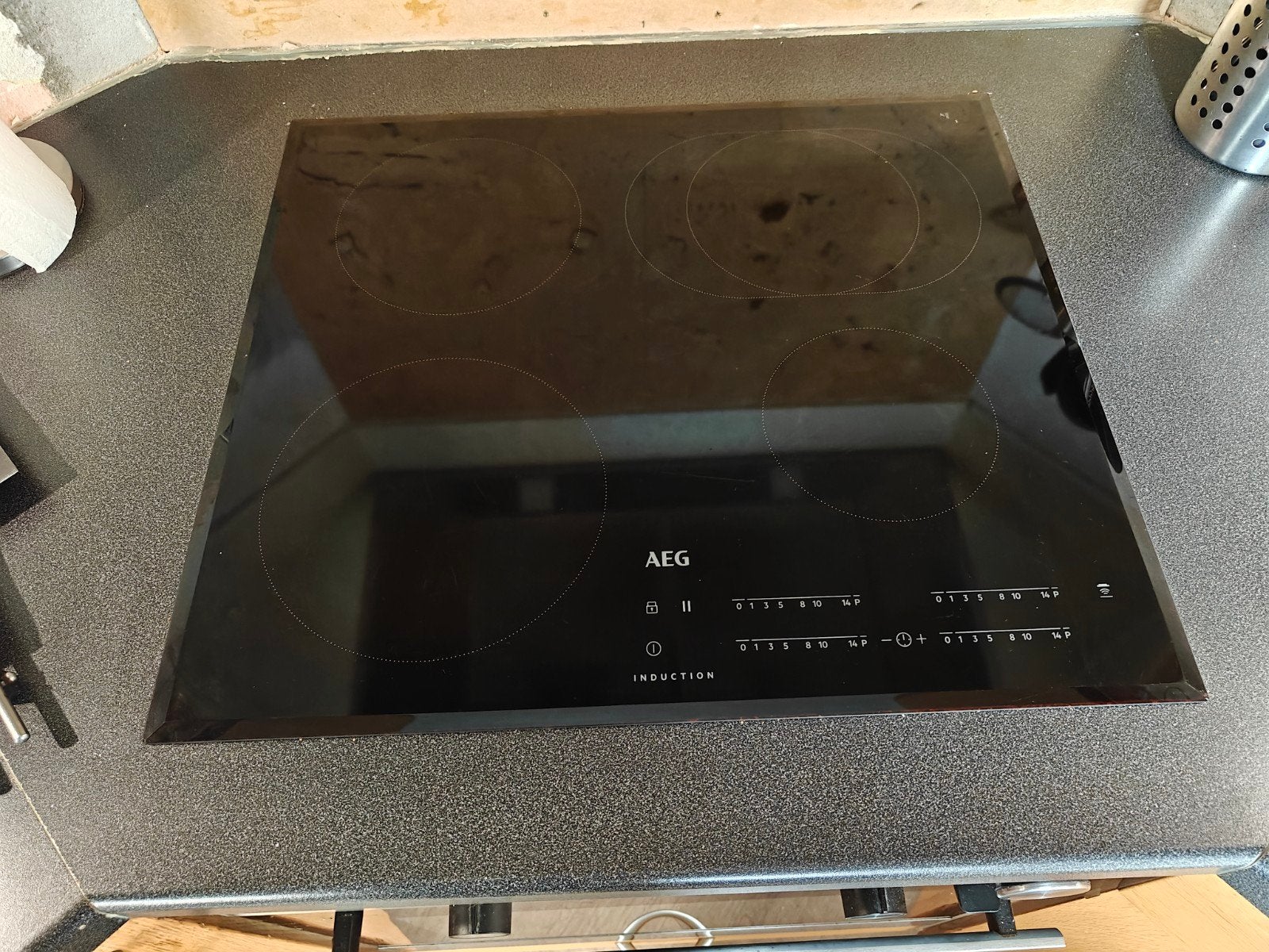 AEG IKB64411FB Inductiekookplaat (60 cm), Ophalen, Gebruikt, 4 kookzones, Inbouw