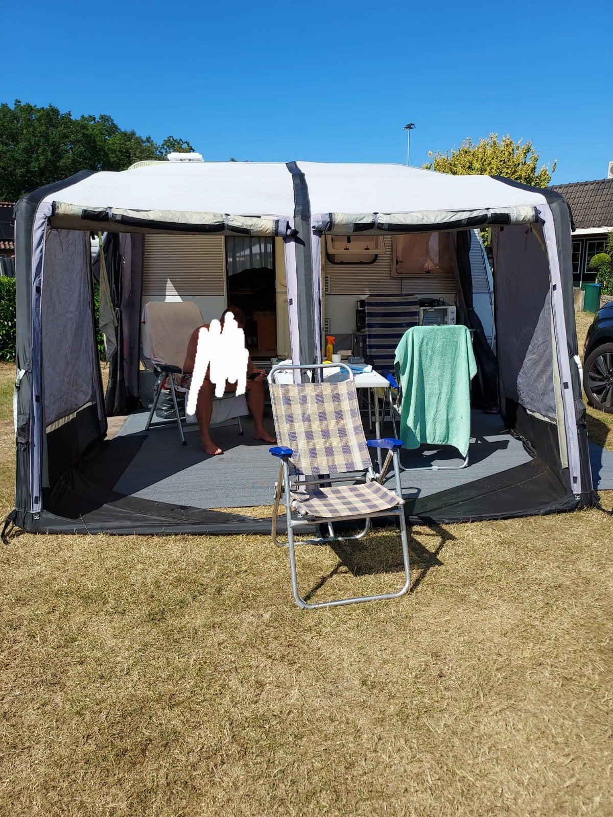 Obelink Easy Air 1 Opblaasbare Voortent Camper/Caravan, Ophalen of Verzenden, Gebruikt
