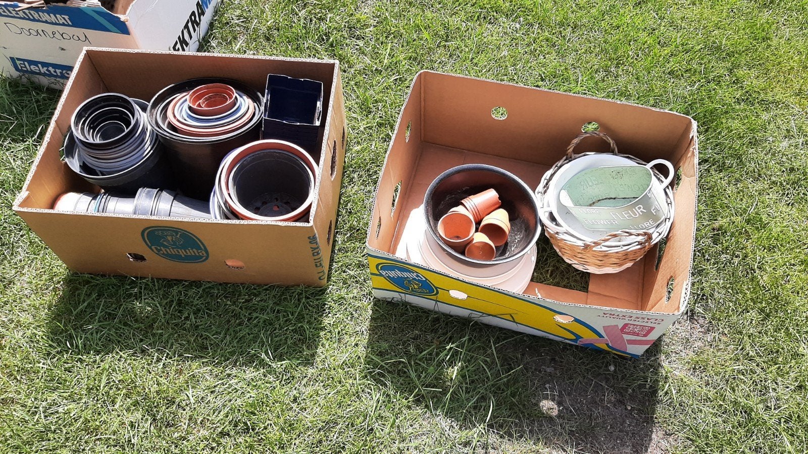 Diverse plastic bloempotten en stekpotten, Tuin en Terras, Ophalen, Kunststof, Gebruikt, Rond