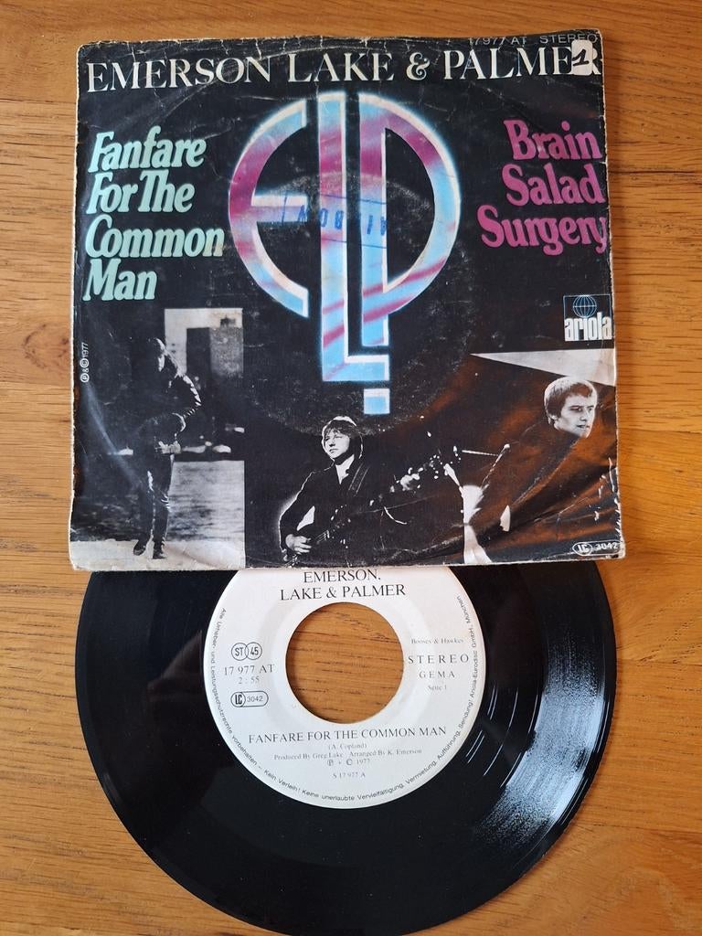 Emerson, Lake & Palmer - Fanfare for the Common Man Single, Gebruikt, 7 inch, Single, Ophalen of Verzenden