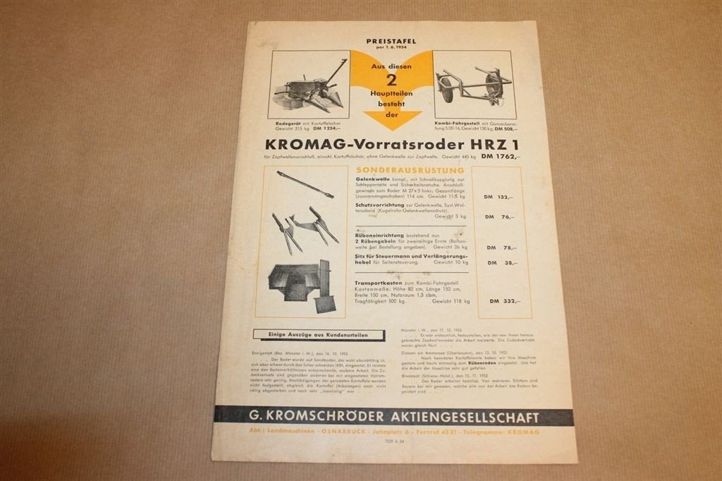 Zeldzame brochure - Landbouw oogstmachines - 1954 !!, Ophalen of Verzenden, Zo goed als nieuw