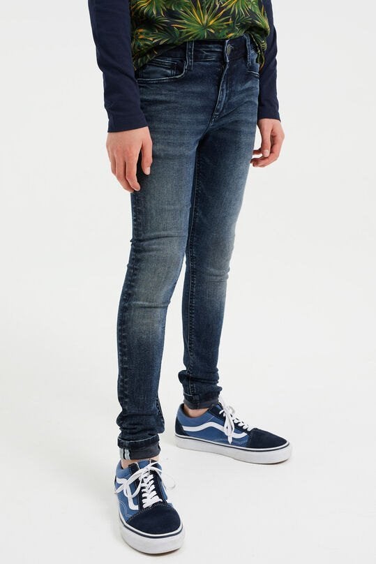 Mooie blauwe WE Blue Ridge superskinny jog jeans mt 158., Broek, Verzenden, Zo goed als nieuw, Blue Ridge