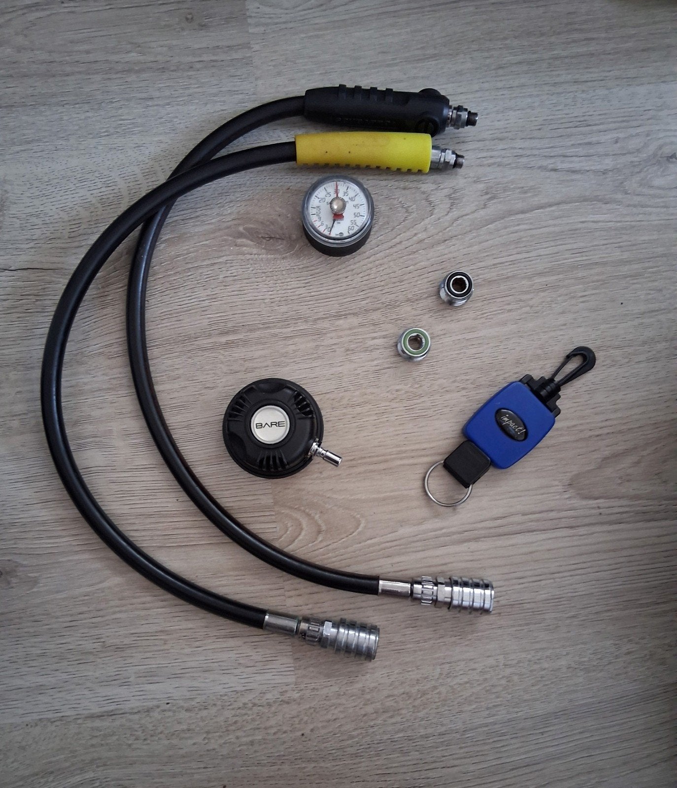 Te koop: Air2 slang, dieptemeter , inflator,  retractor., Ophalen of Verzenden, Gebruikt