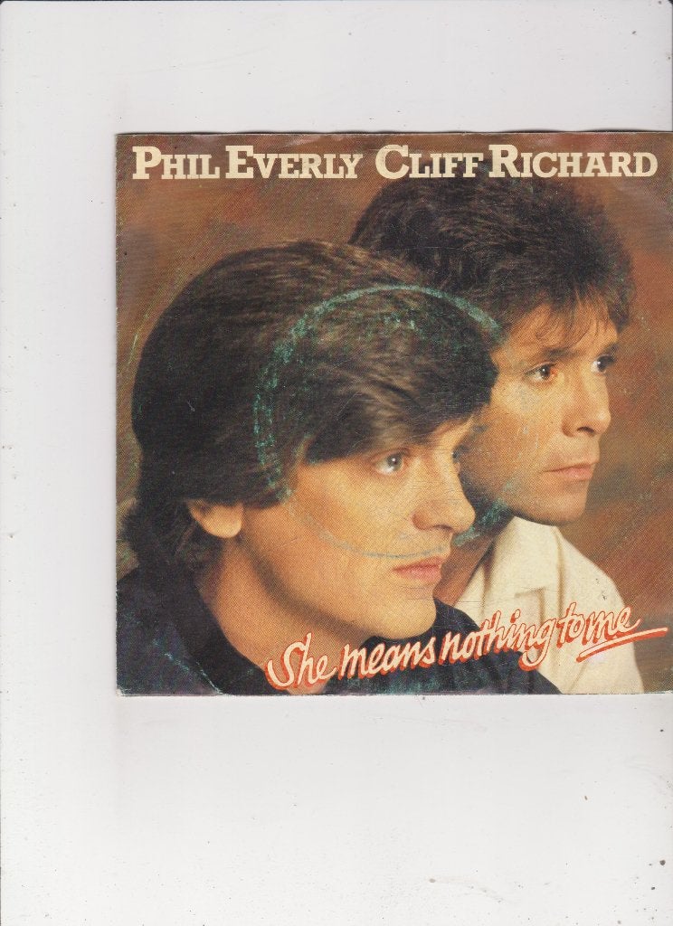 Single Phil Everly & Cliff Richard - She means nothing to me, Ophalen of Verzenden, Gebruikt, 7 inch, Pop