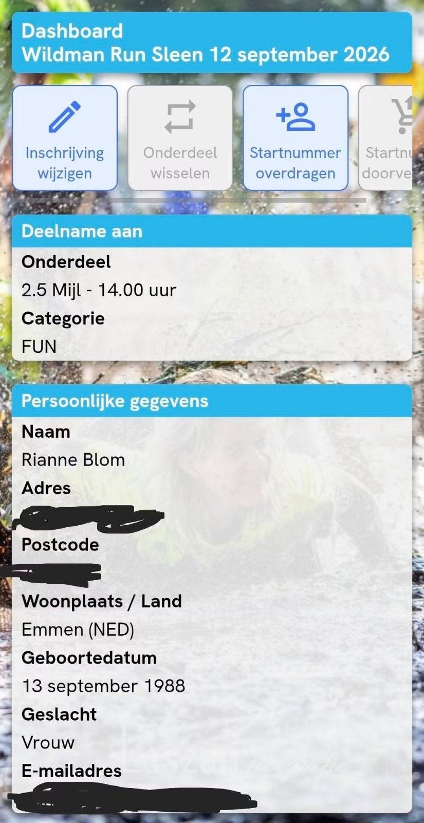 Wildman run Sleen 12 september 2,5 mijl 2x2 ouder-kind ticke, Drie personen of meer, September