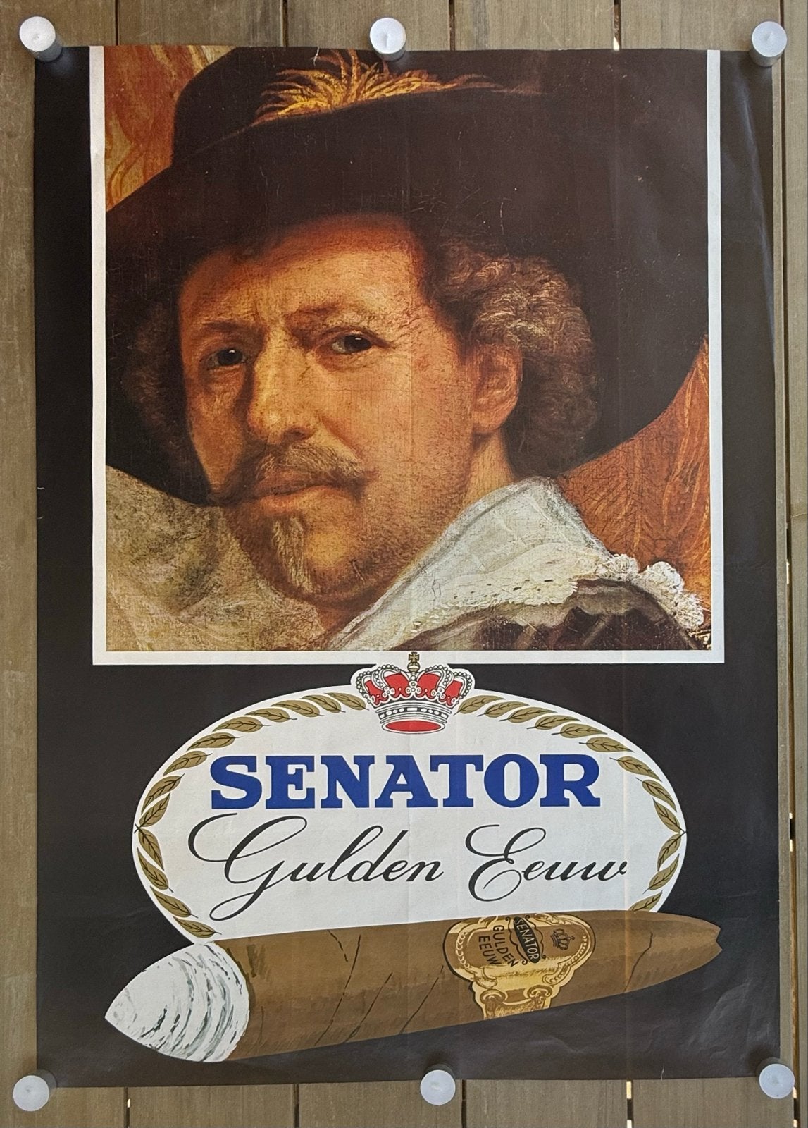Senator Gulden Eeuw Sigaren Reclame Poster, Ophalen of Verzenden, Gebruikt, Reclamebord
